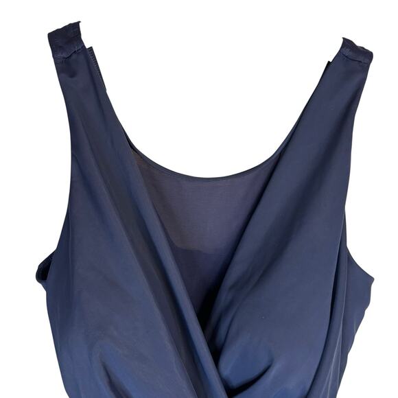 Miraclesuit One Piece Swimsuit Sz 16 Navy Mesh Tummy Control Slimming Palma - Picture 3 of 10